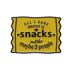 Introvert Foodie All I Care About Is Snacks Enamel Pin Funny Proverb Brooch Lapel Badge Jewelry Backpack Pin for Junk Food Lover