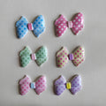 100Pcs Kawaii Polka Dot Bowknot Resin Flat Back Cabochon Arts Decor Supplies Girl Cute Hairpin Jewelry Deco Parts