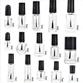Customized Clear Glass Nail Polish Bottles with Cap with Brush 3ml/4ml/5ml/7ml/10ml/15ml/20ml Sizes Custom Logo