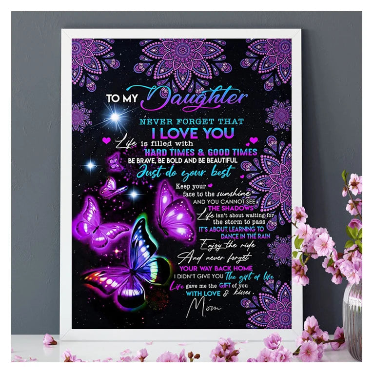 Full Drill 5D Butterfly Diamond Painting Art Animal Text Birthday Gift Landscape Painting Kits Canvas Crafts Home Decoration