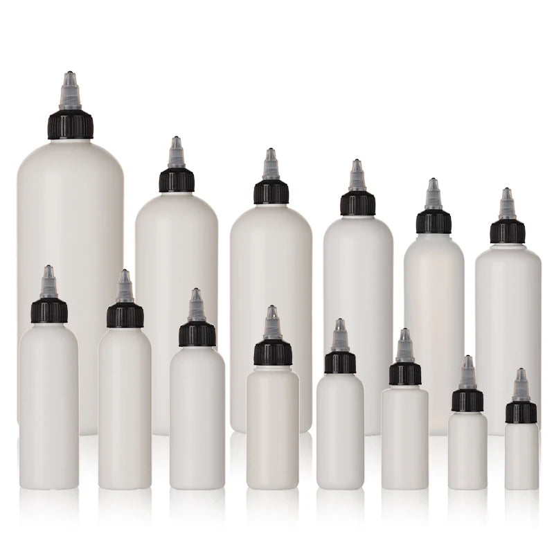 10 15 20 30 50 60 80 100 120 150 200 250 300 450 500 1000ML HDPE Plastic Bottle Round Shoulder Bottle Nozzle Cap Twist Cap