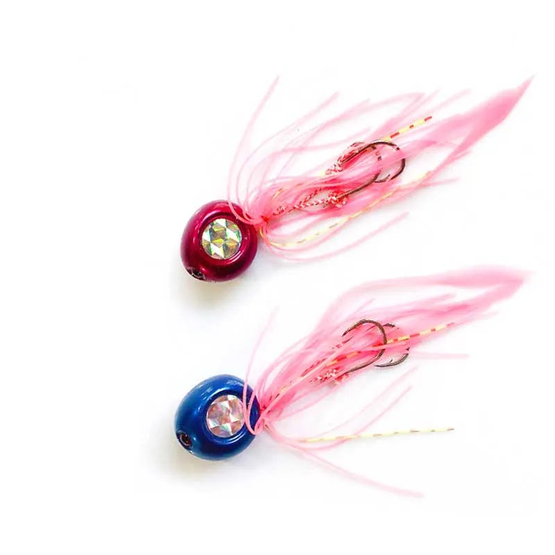 60g - 200g Inchiku Squid Octopus Lure Bottom Ship Sinking Slow Metal Jig Head Skirt Hook Saltwater Fishing Marlin Lure Bait