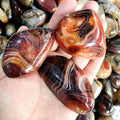 Wholesale Natural Red Sardonyx Banded Agate Polished Palm Tumbled Stone for Sale