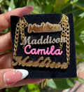 Fashion New Design Jewelry Two-Tone Gold Silver Necklace Custom Hip Hop Old English Font Name Necklace
