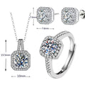 New Luxury Brass CZ Stone Square Pendant Necklace for Women Valentine's Day Jewelry Girl Gift