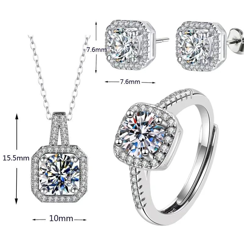 New Luxury Brass CZ Stone Square Pendant Necklace for Women Valentine's Day Jewelry Girl Gift