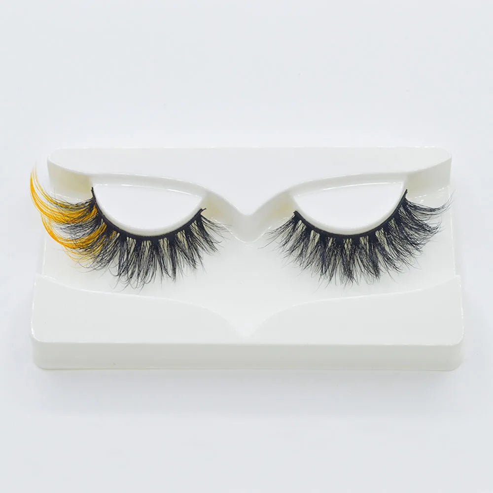 Wholesale Private Label Custom Fluffy 12-18mm Colorful Wispy 100% Real 3d Mink Eyelashes