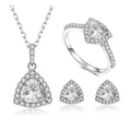 HL05 Abiding Jewelry Manufacturer Trillion Cut Real Moissanite Diamond 925 Sterling Silver Jewellery Set for Engagement