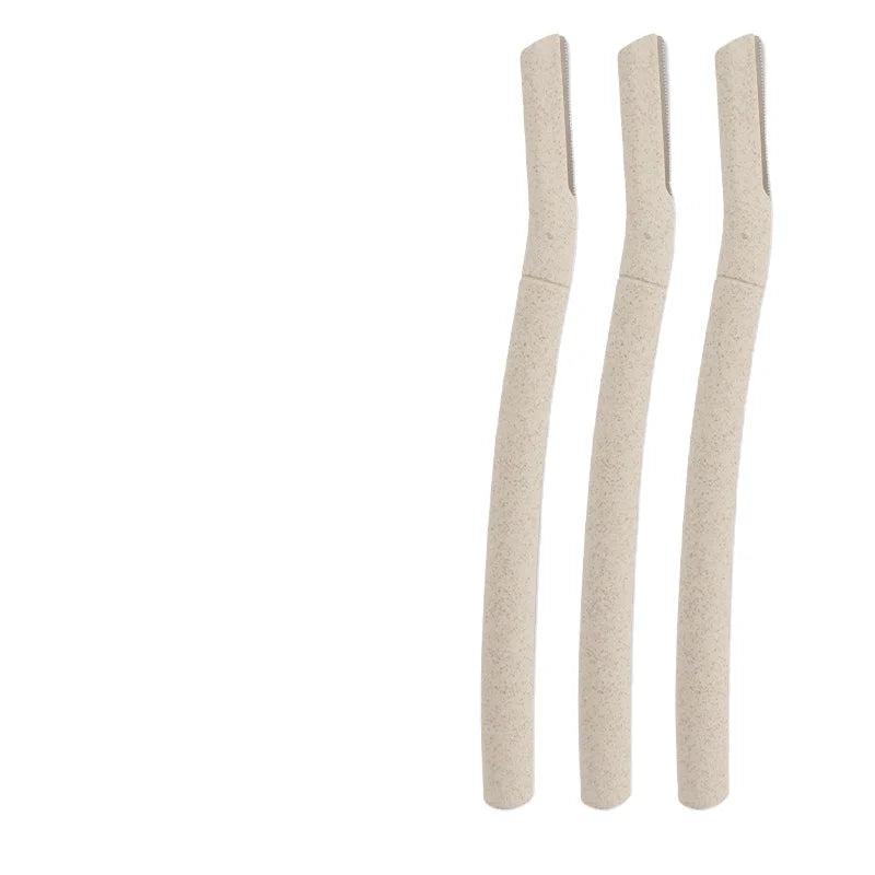 Eco- Friendly Wheat Straw Handle Eyebrow razor Single Blade Super Stainless Steel Disposable razor