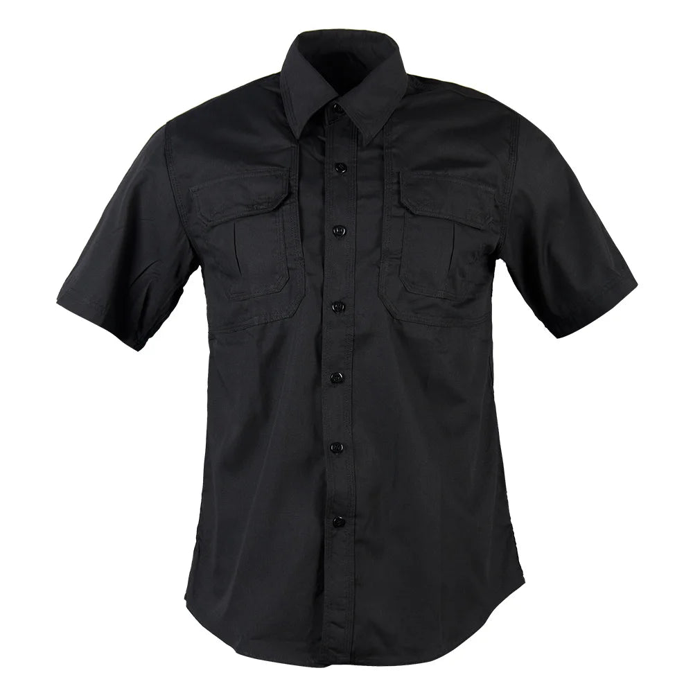 CP Tactical Black Short Sleeve Casual Shirt Breathable Summer Camouflage Pattern