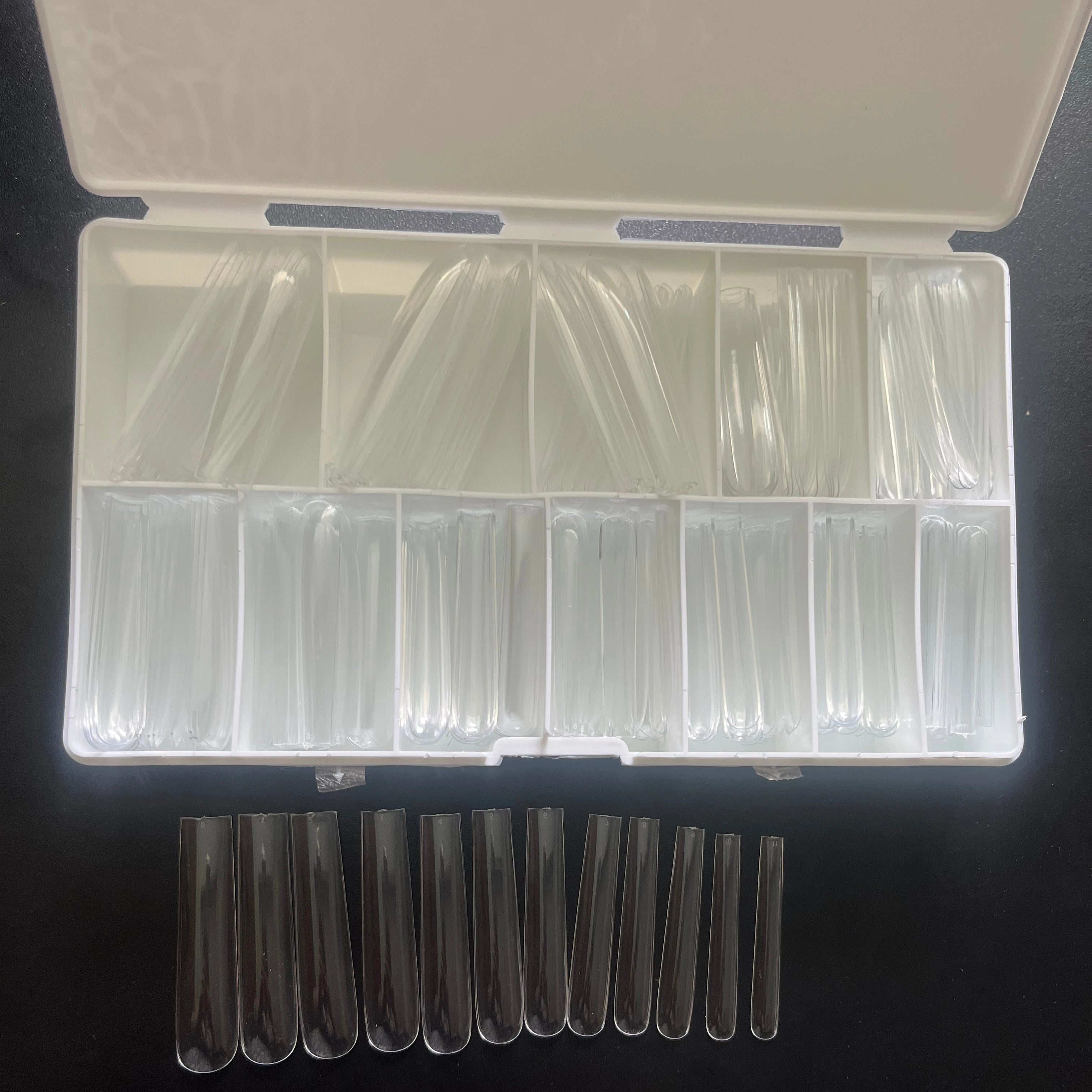 3XL Long Square Full Cover Tips Clear Nature False Tips Ballerina Coffin Artificial Press on Nails Gel Acrylic 11 Sizes