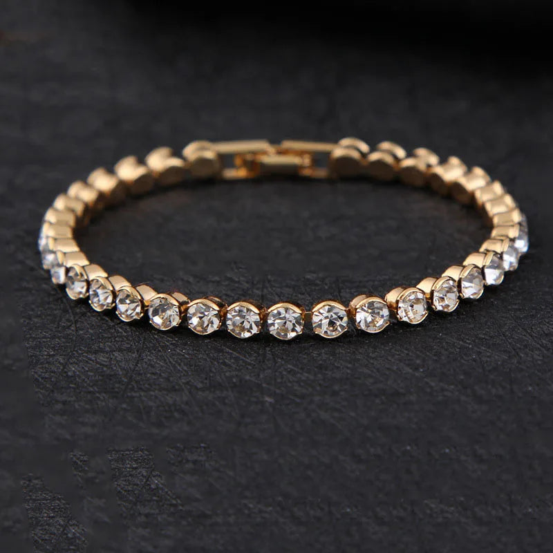 3mm/4mm Cubic Zirconia Tennis Bracelet Iced Out Chain Bracelet for Women Men Gold Silver Men Bracelet CZ Chain Homme Jewelry