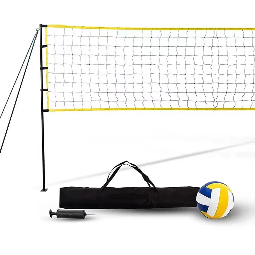 Factory Direct Portable Volleyball Net Set Soft Boundary Lines Steel Poles Pump for Backyard Beach Park-Volleyball Accessories