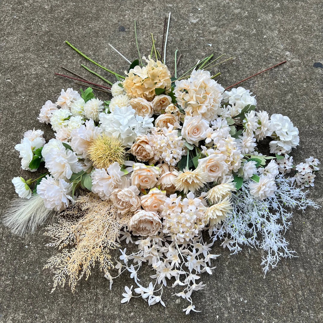 Wholesale champagne Artificial Flower Wedding Backdrop Decoration Wedding Flowers Supplier