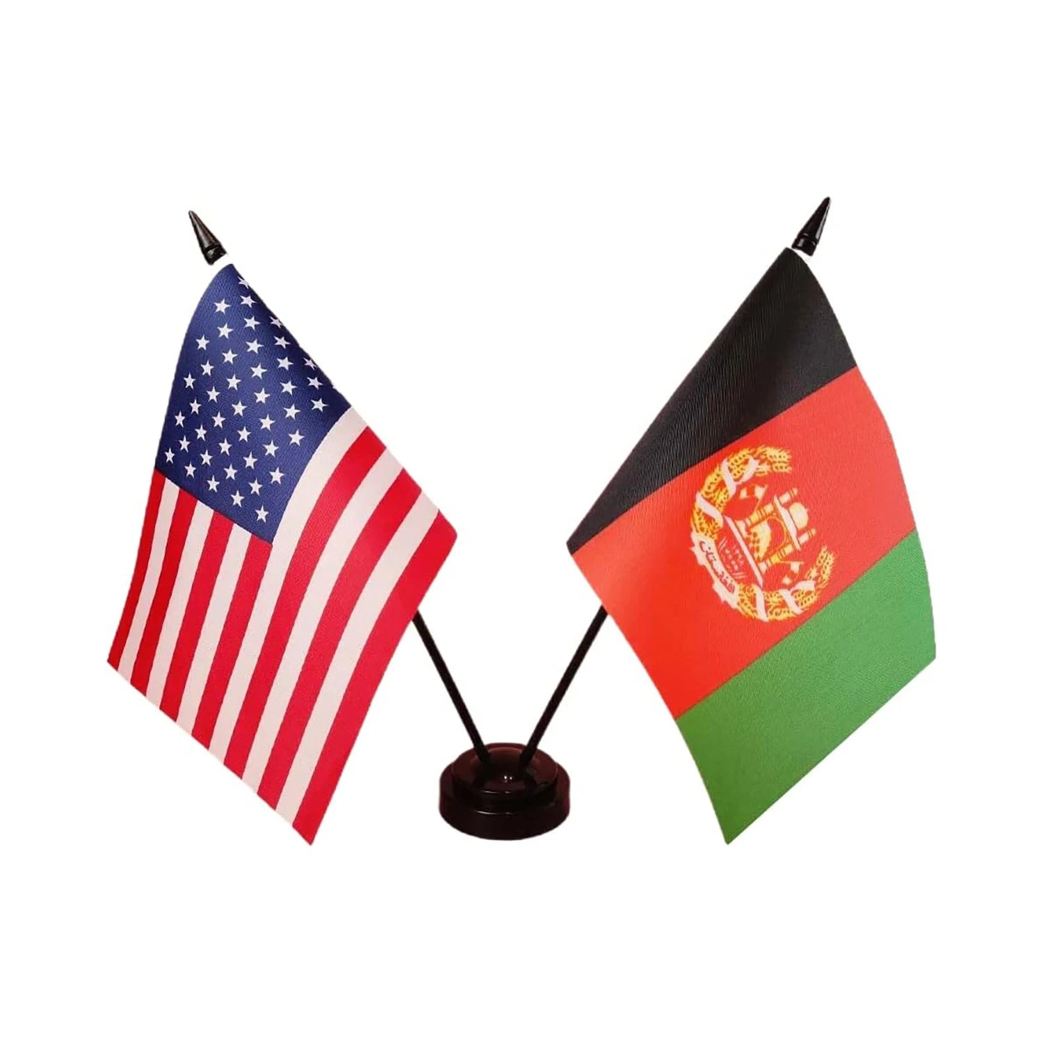 48h Fast Delivery Promotional Product Desk Flag 100%polyester Custom America and Afghanistan Desk Flag