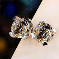 Huitan 2021 Charm Lovely Flowers Beautiful Stud Earrings Women Lady Romantic Sweet Silver Gold Flower Earrings