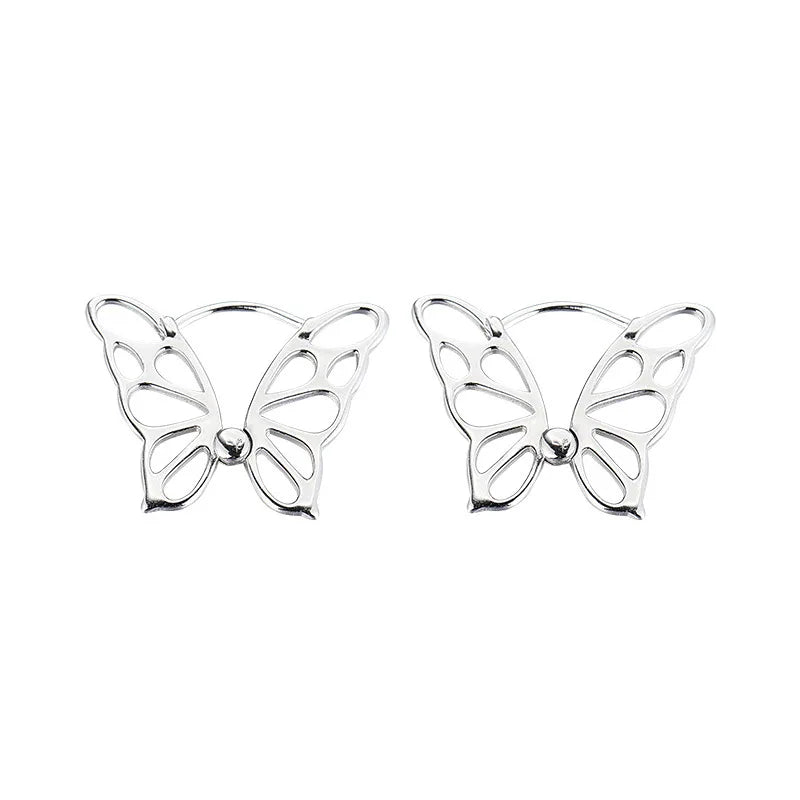 925 Sterling Silver Hot Sale Korean Butterfly Earrings Simple Temperament Exquisite Hot  Jewelry Gift