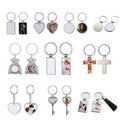Wholesale Custom Personalize DIY Photo Sublimation Keychains Blanks Promotion Sublimation Mirror Metal Blank Keychain Key Rings