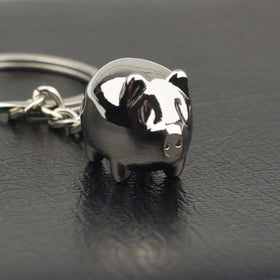 Custom Metal 3D Pig Keychain Kawaii Piggy Shape Animals Key Chains Chinese Zodiac Lucky Key Ring Pendant Gifts Cute Pig Keychain