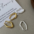 925 Sterling Silver Geometric Chunky Frosted Hollow Women Ear Clip Earrings for Girls Jewelry Gifts