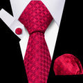Fashion Men Tie  Luxury Gold Blue Red Black Striped Paisley Polyester Silk Wedding Tie for Men  Hanky Cufflinks Gift Tie Set