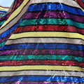 Multi-Color Striped Sequin Tulle Mesh Lace for Tutu Party Evening Gown Dress Fabric Rainbow Sparkling Sequins Fabric