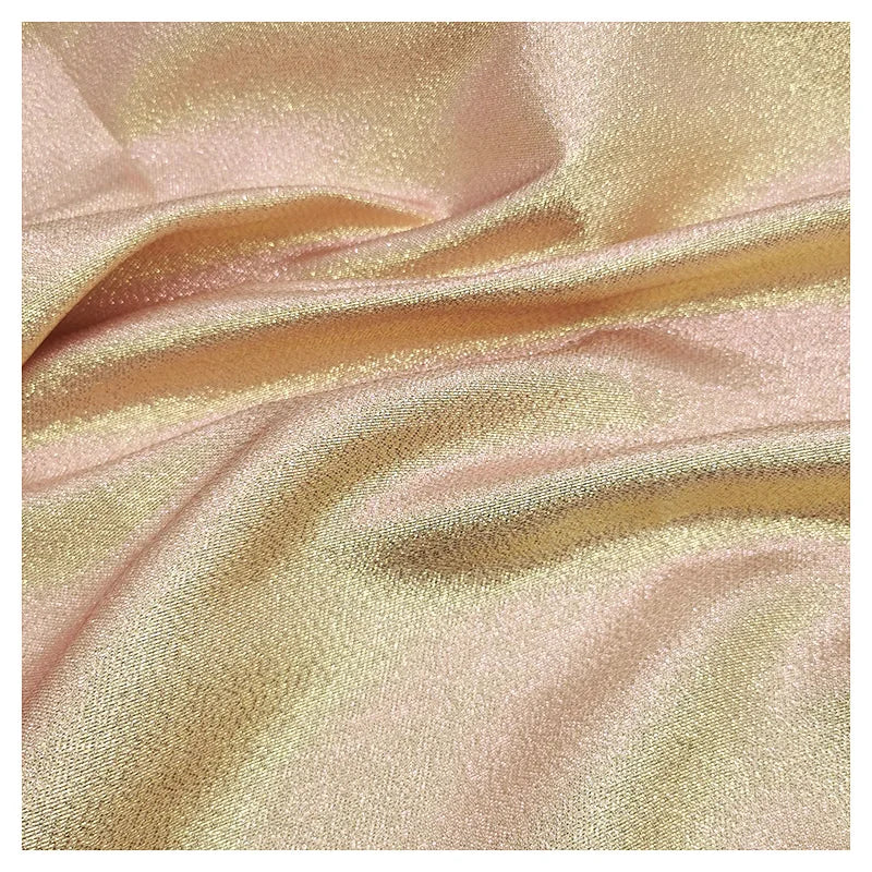 Shiny Fabric 100% Polyester Glitter Double Color Gold Wire Fabric for Wedding Dress/evening Dress
