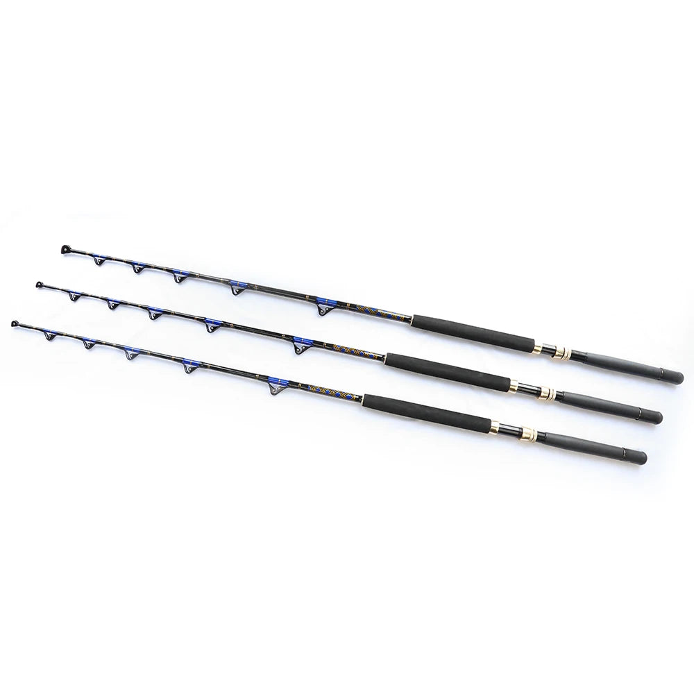 2024 Factory Price Varilla De Agua EVA and Nylon Bent Handle Fiberglass Game Trolling Boat Fishing Rod