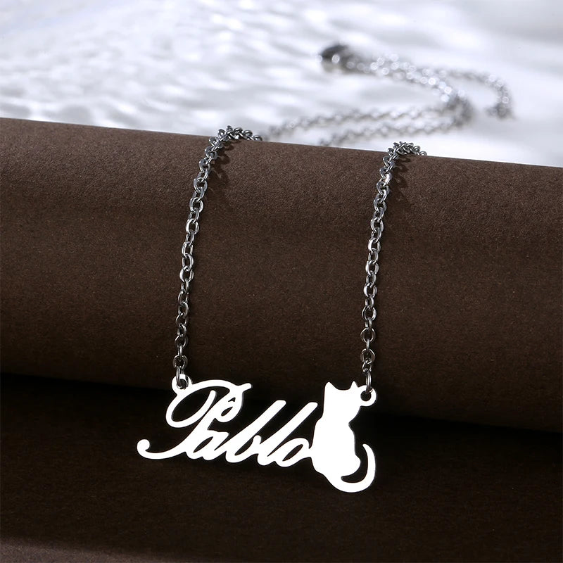 Custom Name Horse Necklace for Women Personalized Stainless Steel Unicorn Nameplate Jewelry Gift