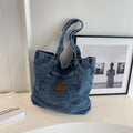 Wholesale Large Capacity Women's Denim Shopping Bag Fashion Designed Portable Denim Shoulder Bag