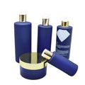 PE Blue Luxury Cosmetic Packaging 120ml 200ml 350ml 500ml Plastic Lotion Bottles with Spray Pump for Shampoo Facial Cleanser