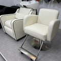 Salon Equipment Styling Chair in White Hair Cut Chair
