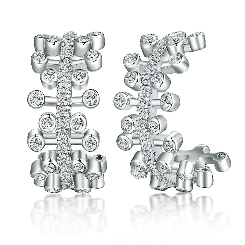 Custom Fine Jewelry Studs Earring Wreath Garland Women Zirconia 925 Sterling Silver Huggie Earring
