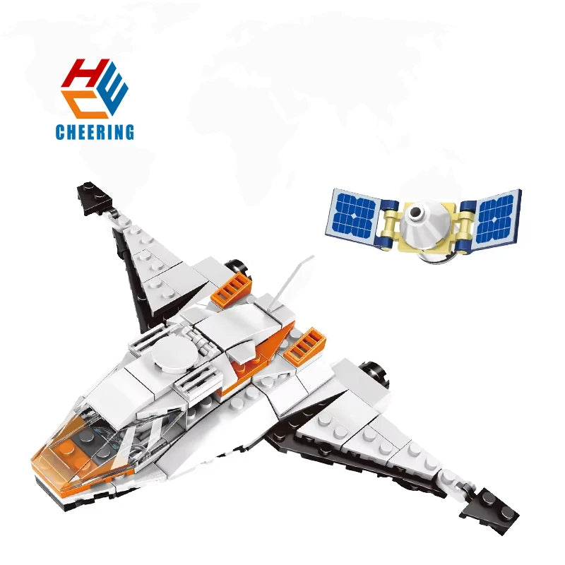 Space Series Wange 2850 Mini Spaceship MOC Model Small Particle Educational Toy Assembly Building Block Children's Toy Bricks