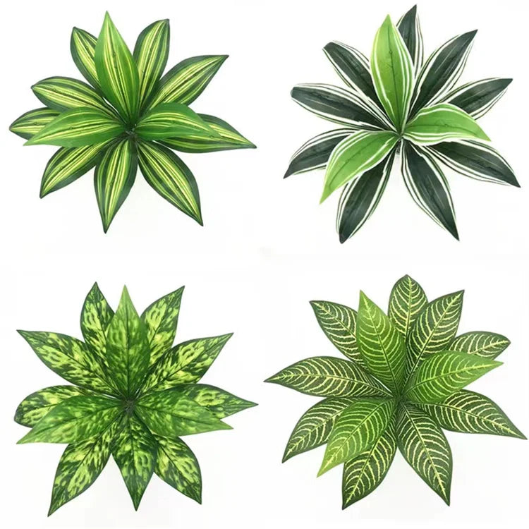 B-2241 12 Heads Sansevieria Artificial Leaves Plants Bundle Green Simulation Plants for Indoor Home Decorative