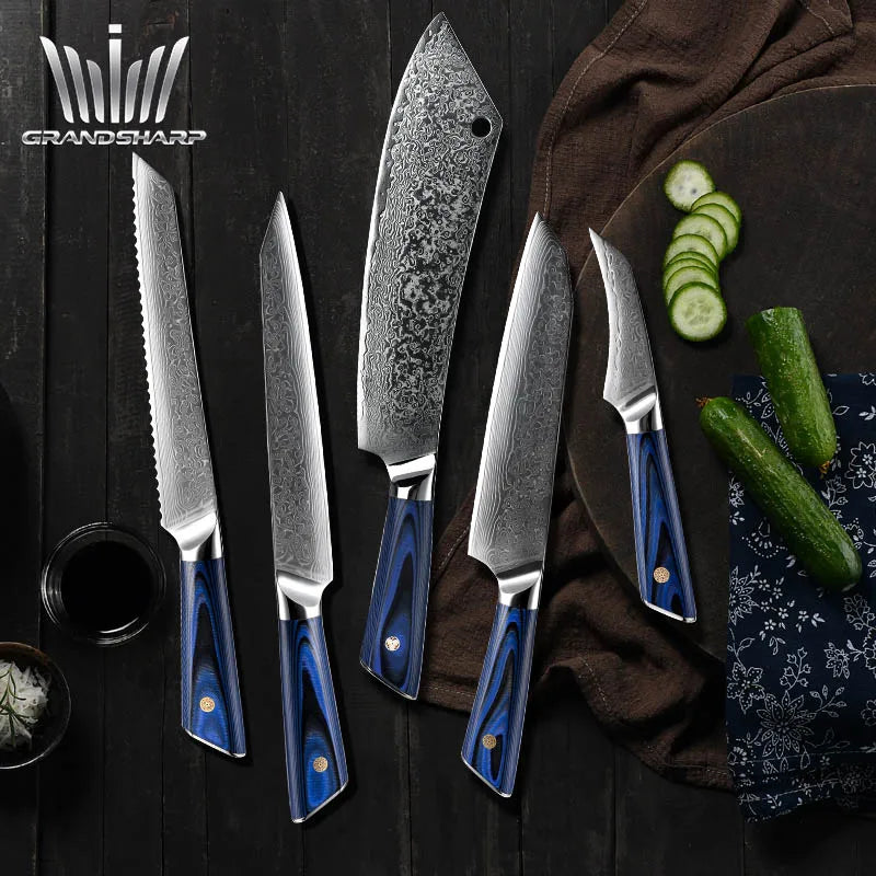 Grandsharp Custom Professional Chef's Knife High Carbon 10cr Kitchen Knife Japanese Damascus Knives Wholesale Butcher Tools New