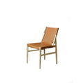 Modern Nordic Restaurant ImitatingGenuine Saddle PU Leather Scandinavian Minimalist Solid Wood Casual Dining Room Chairs