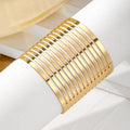 Custom New Arrival Fashion Jewelry Smooth Geometric Wave Pattern Bracelet Retro Wide Edge Spring Open Cuff Bangle Bracelet Women