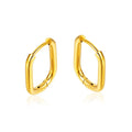 Waterproof Oval Silver Black Gold Plated Stainless Steel Hoop Earrings for Women Men Unisex Geometric Fashion Jewelry