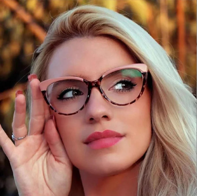 2024 Newest Trendy Custom Logo Fashion Women Men Cat Eye Frame TR90 Blue Light Blocking Eyeglasses Optical Glasses