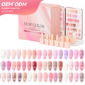 JTING Unique Elegent 48colors Rubber Base Coat Gel Polish Collection Set Box Jade Nude pink Colors OEM Gel Nail Polish Supplies