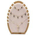 Wholesale Live Props Jewelry Packaging Luxury Velvet Necklace Holder Oval Beige Display Stand