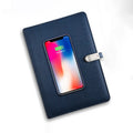 Promotion Beauty Color Leather Notebook Planner A5 Loose Leaf Wireless Charging Diary Powerbank Memo Notebook