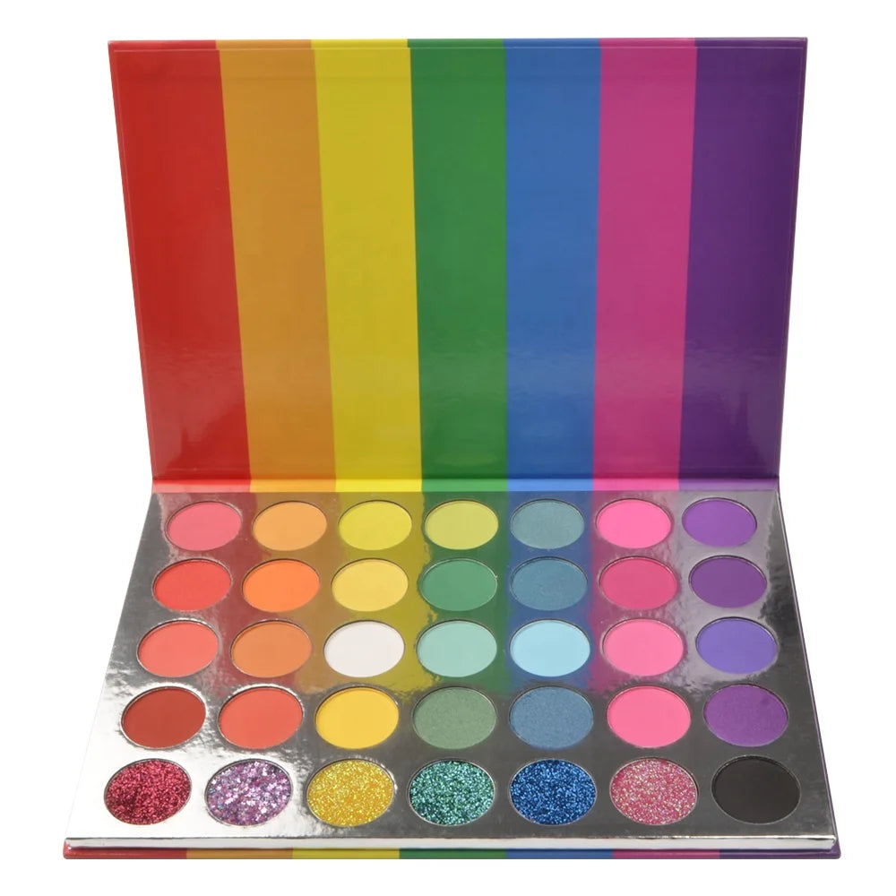 Wholesale Rainbow 35 Color Eyeshadow Palette Private Label MegaBDM