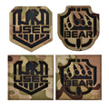 Camouflage Black Reflective Patch Bear Claw Design Laser Carved With Adhesive Properties Badge for Uniforms