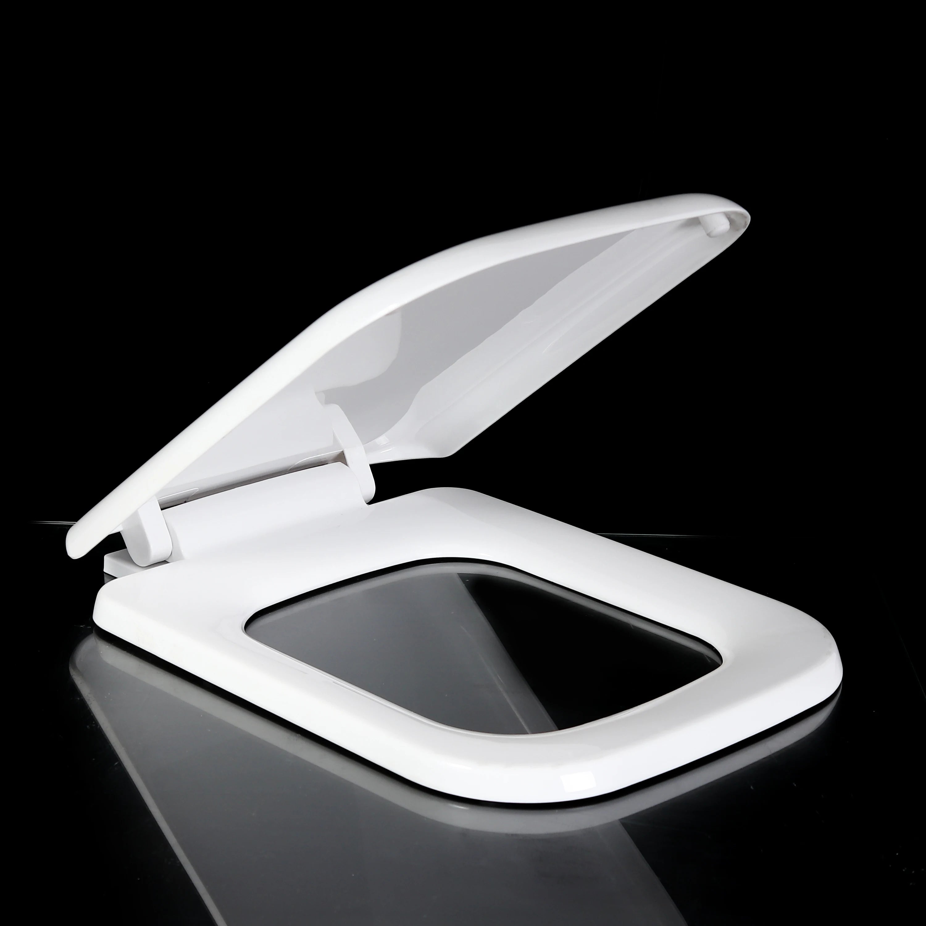 Square Shape Toilet Seat Lid Soft Close Top Fixing PP WC Cover Seats