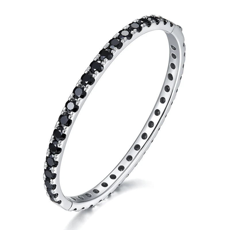 Black Moissanite Bangle Pass Diamond Tester Factory Moissanite Diamond 925 Silver 4mm Black Moissanite Bangle