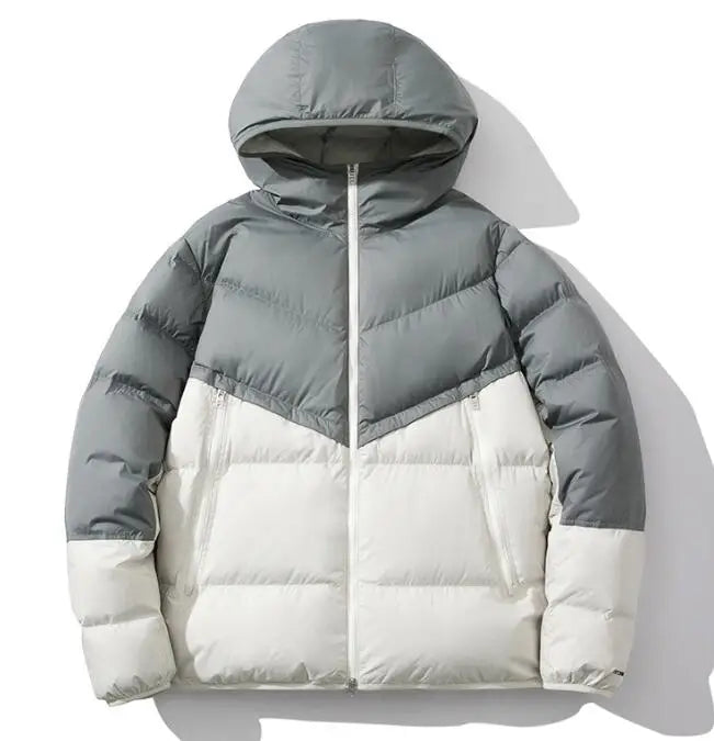 New Hot Men's Down Jackets Men Color Block Winter Cotton Bubble Coat High Quality Puffer Jacket