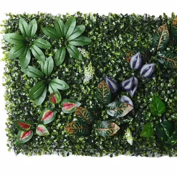 Luxury Faux Leaf Artificial Green Grass Wall Panel Indoor Decorative Plant Wall for Home Garden Restaurant Garden Decorations