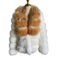 QIUCHEN QC21110 Luxury Casual Breathable Fashion White Winter Warm Fluffy Real Fox Fur Jacket for Women